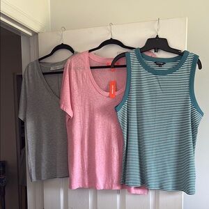 Gray, Pink, and Striped Women's Tops Set ONE PRICE